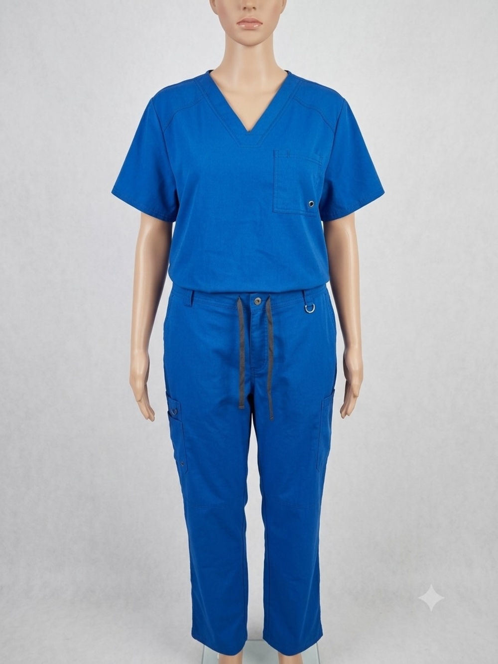 Women's Straight Leg Scrub Pants & Top in Royal Blue
